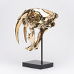 Sabretooth Tiger Polished Bronze on a Stand - Large