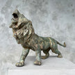 Lion Roaring Patinated Bronze - Large