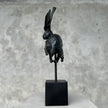 Rabbit Patinated Bronze on Stand