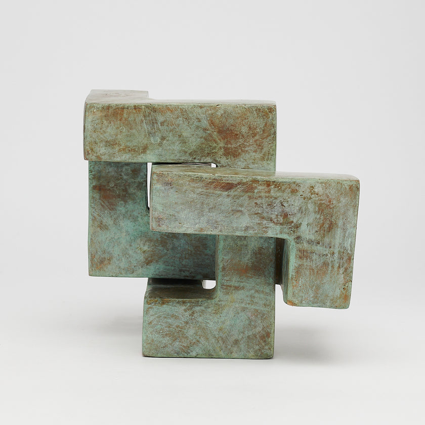 Puzzle Blue Patinated Bronze - S