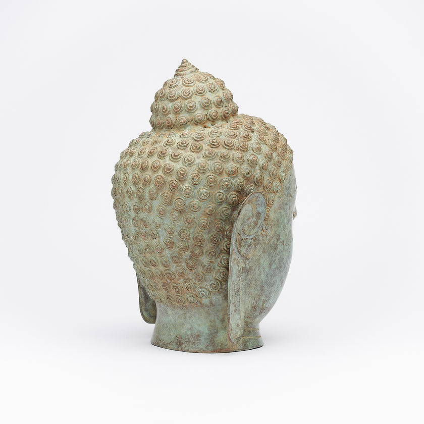 Buddha Sculpture Patinated Blue