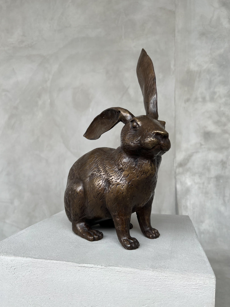 Bunny Sculpture Brown Bronze