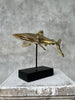 Great White Shart Polished Bronze on Stand