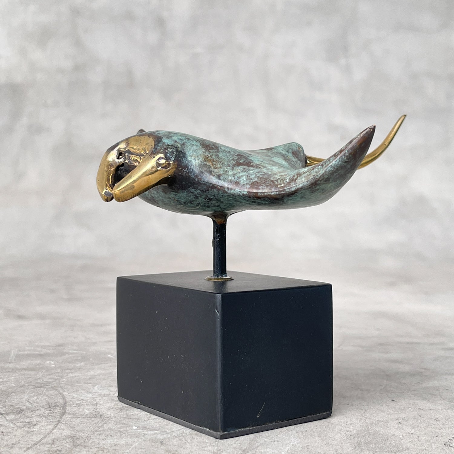 Batik Bird Dark Patinated with Polished accents