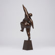 Voluptuous Lady Stretching Brown Bronze