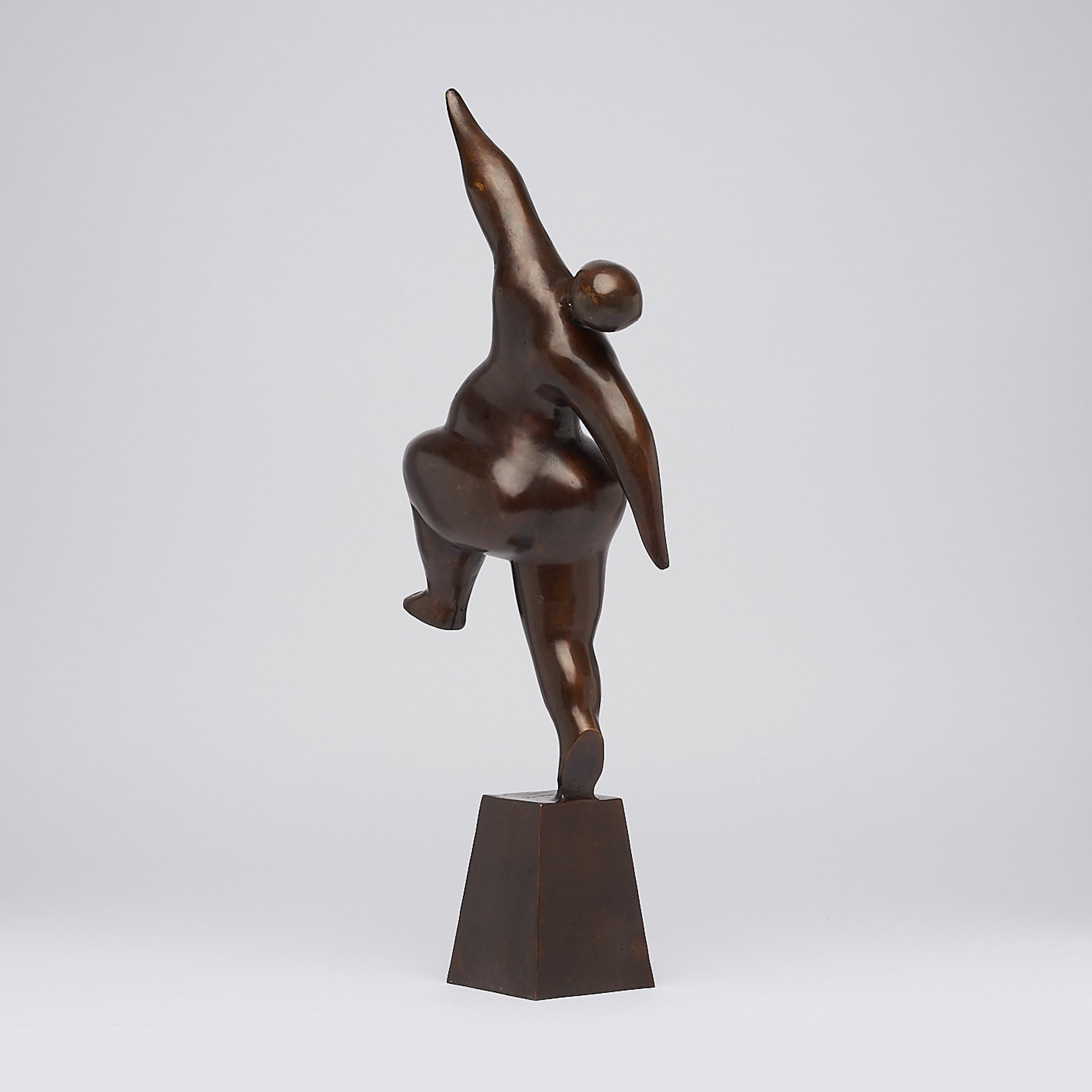 Voluptuous Lady Stretching Brown Bronze