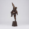 Voluptuous Lady Stretching Brown Bronze