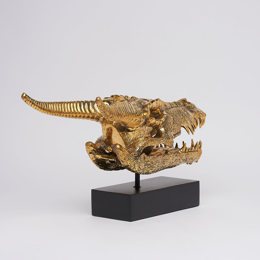 Dragon Skull Polished Bronze - Large