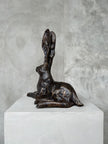 Hare Sculpture Patinated Bronze