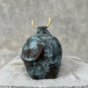 Abstract bull bronze Patinated with Polished Accents