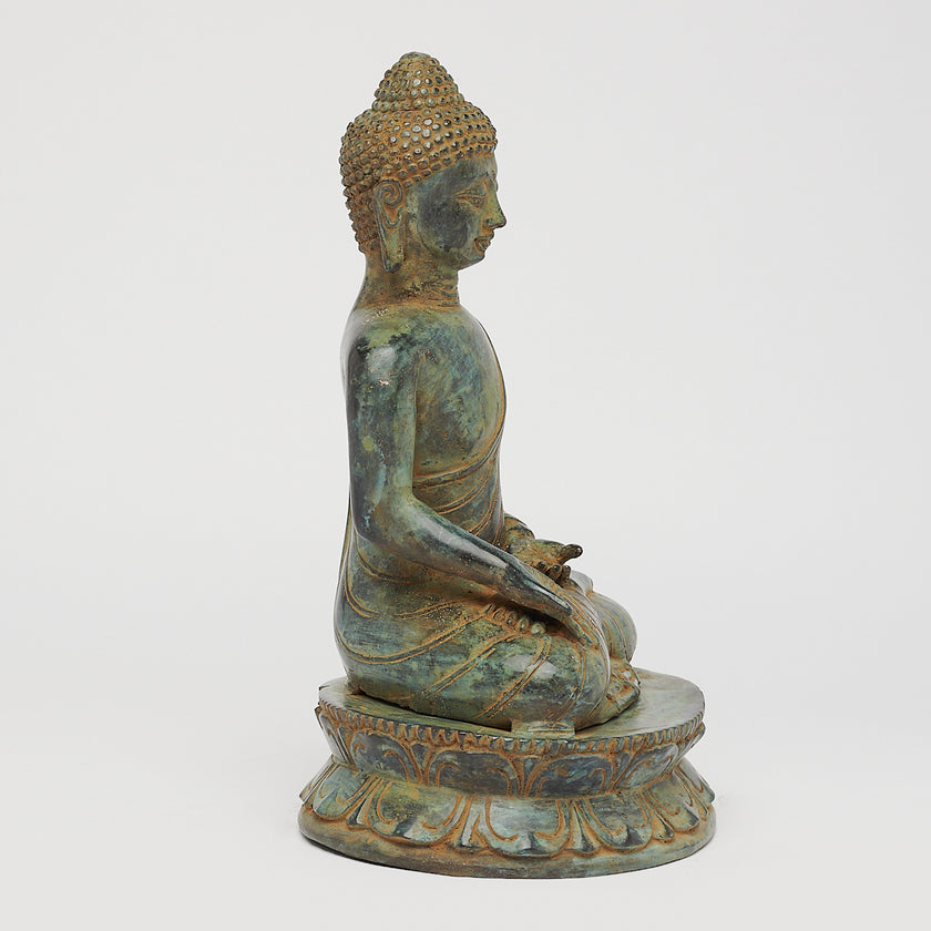 Buddha Varada Mudra Patinated Bronze