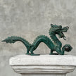 Chinese Dragon Patinated Bronze Sculpture on Stand