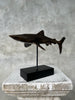 Great White Shart Brown Bronze on a Stand