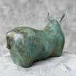 Heavy Bronze Bull Small Green Patina