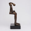 Abstract Man Contemplative Sculpture Brown Bronze - Large