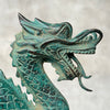 Chinese Dragon Patinated Bronze Sculpture on Stand