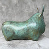 Heavy Bronze Bull Small Green Patina