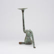 Lady Stretching Candleholder Patinated - Large