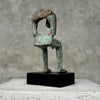 Abstract Hollow Man on a Stand Patinated Bronze 15 cm