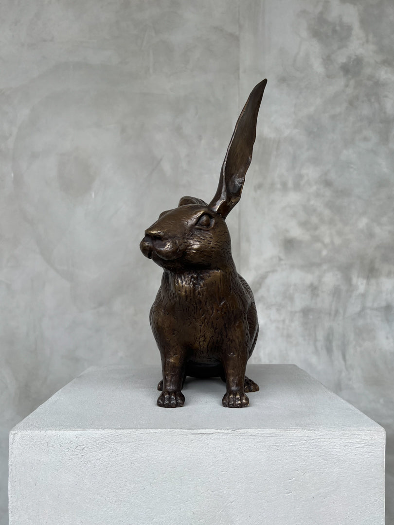 Bunny Sculpture Brown Bronze