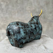 Abstract bull bronze Patinated with Polished Accents