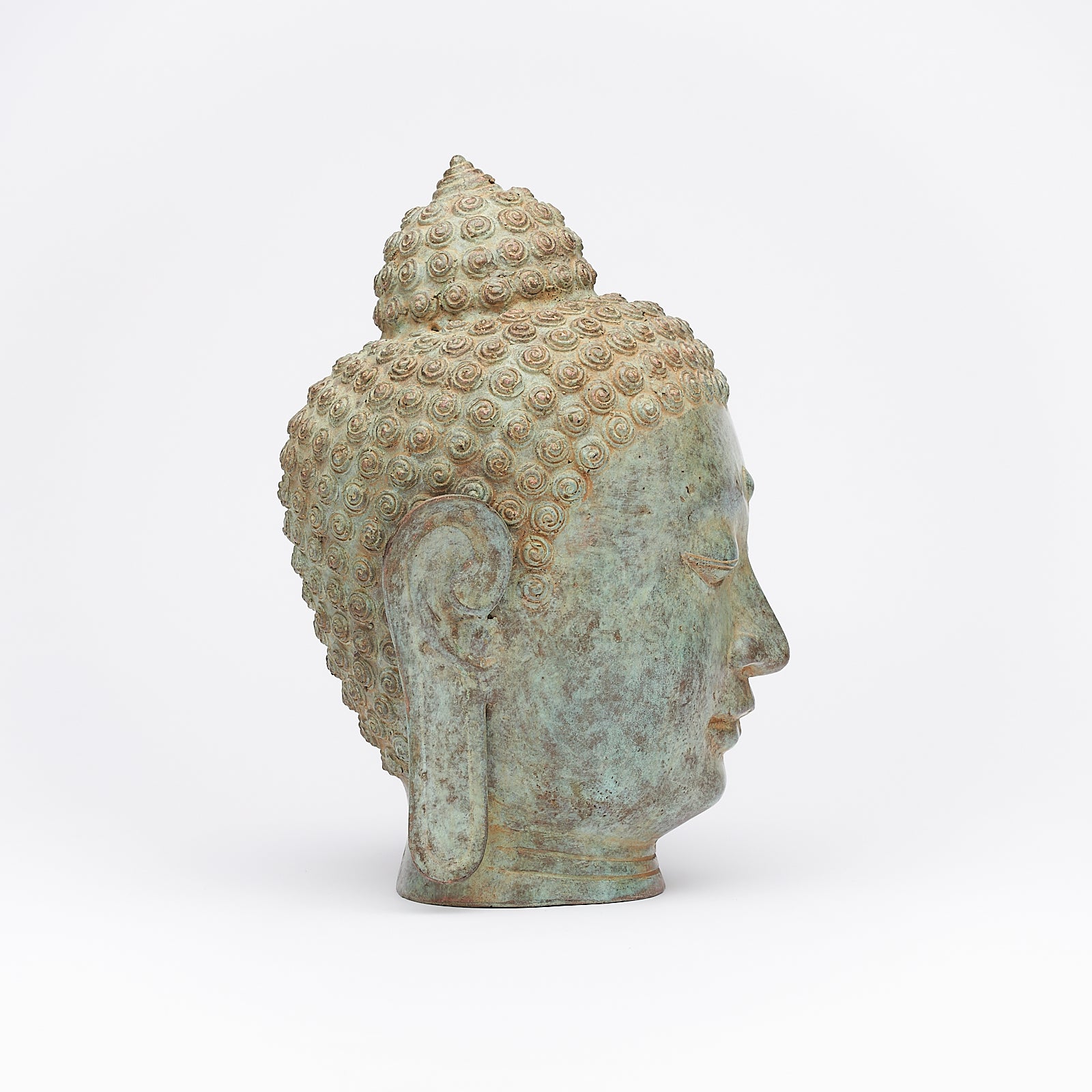 Buddha Sculpture Patinated Blue