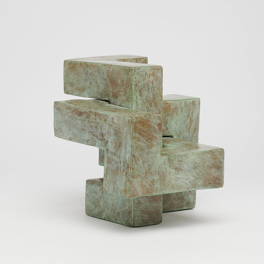 Puzzle Blue Patinated Bronze - S