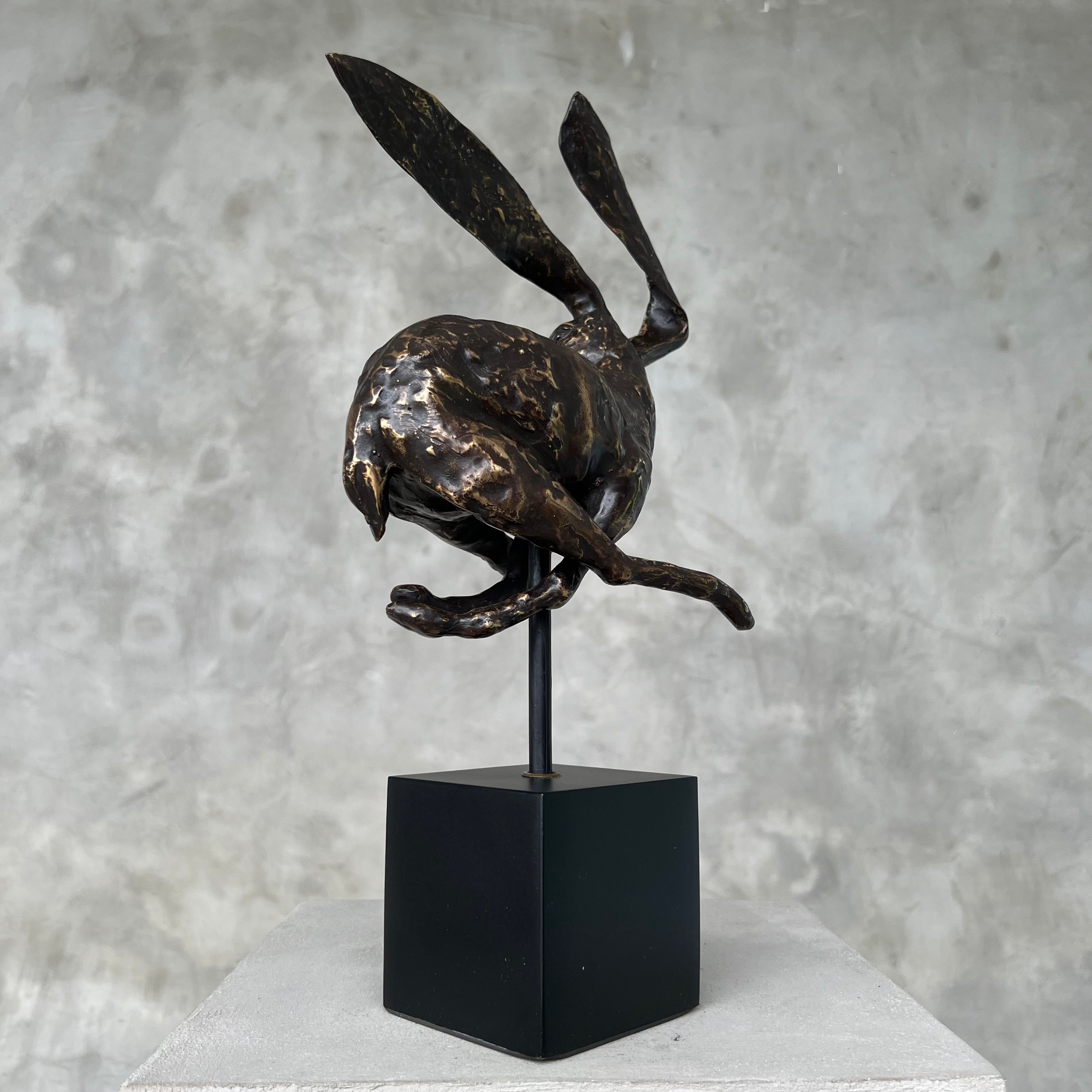 Speckled Bronze Rabbit on stand