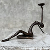 Stretching Lady Bronze Candle holder