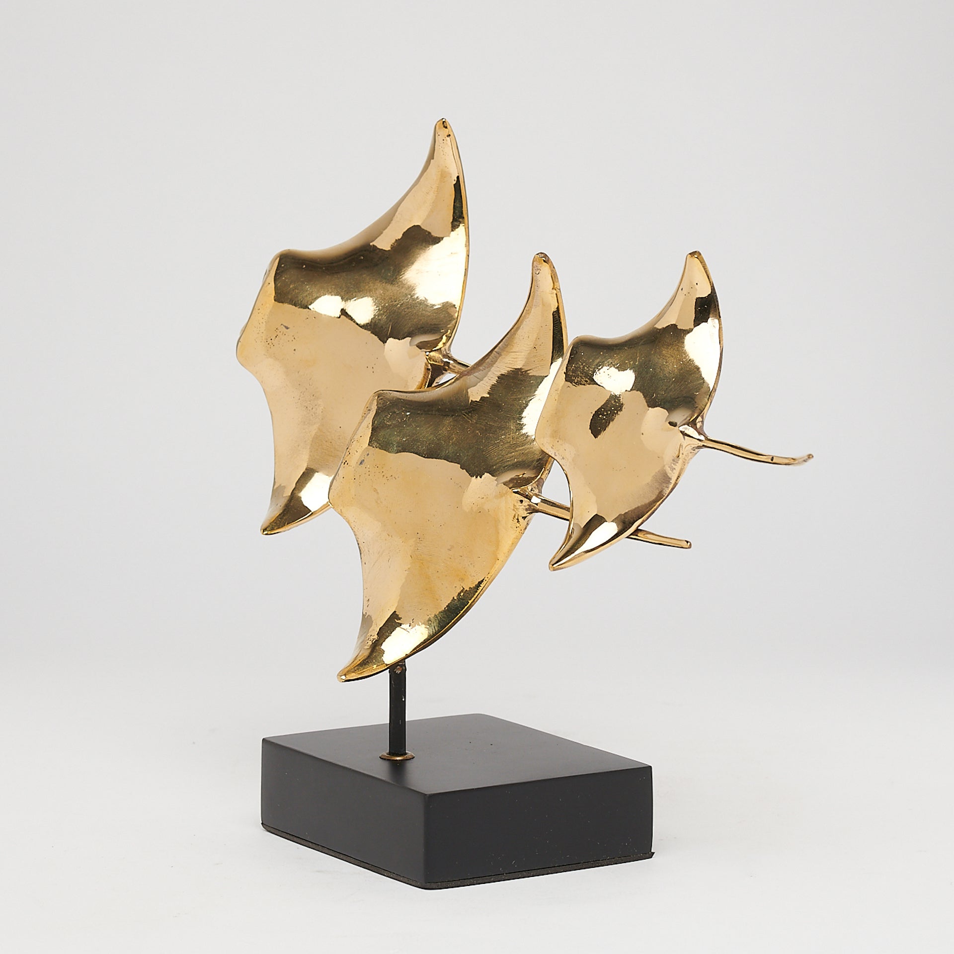 Manta Ray Family 3 Polished Bronze