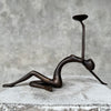 Stretching Lady Bronze Candle holder