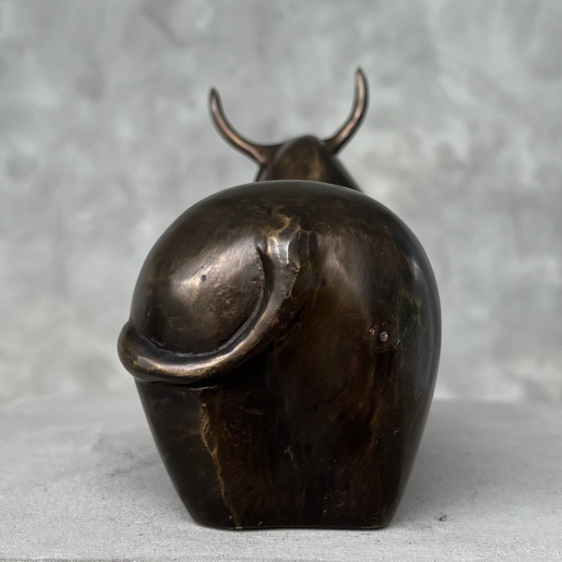 Heavy Bronze Bull Small Tiger Patina