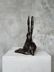 Hare Sculpture Patinated Bronze