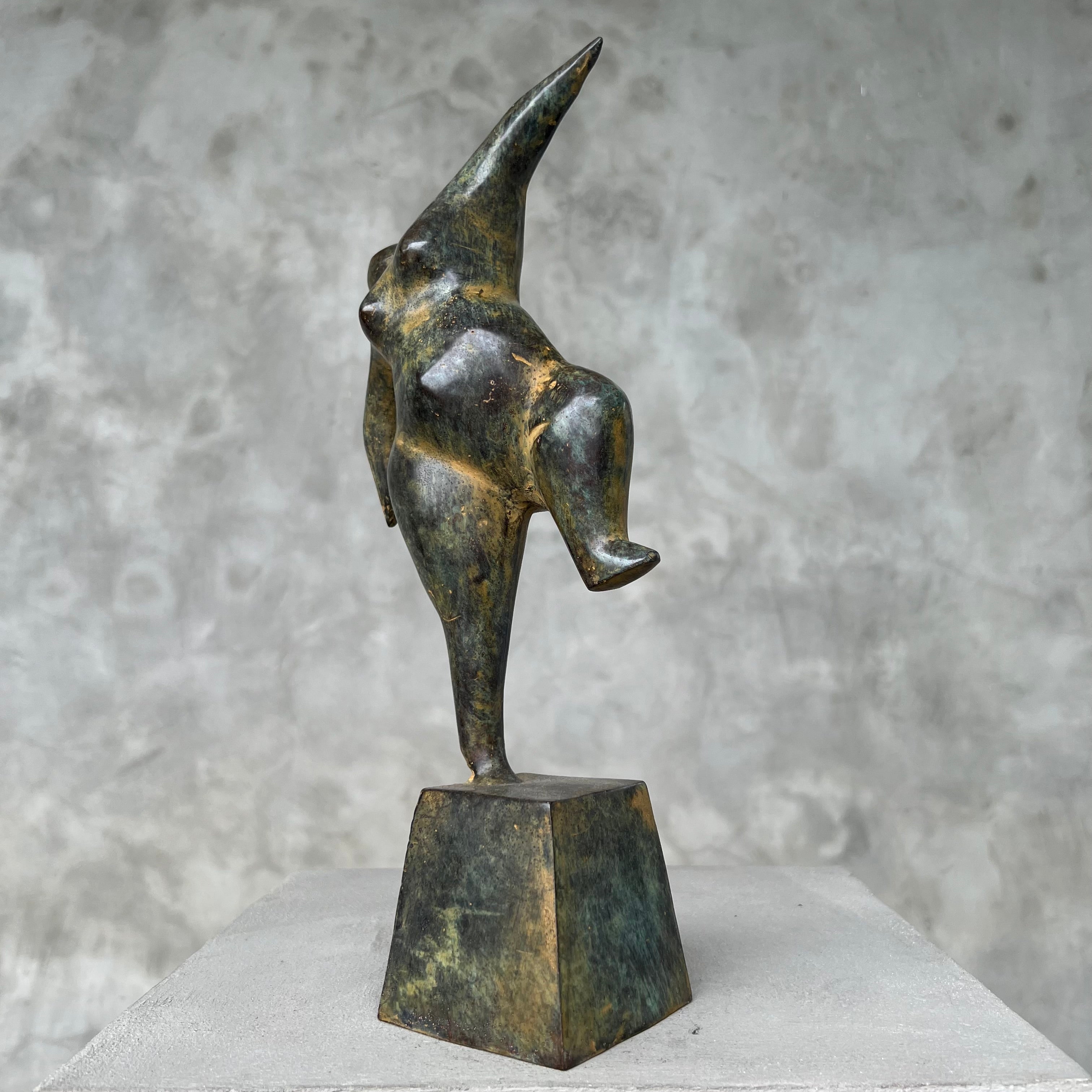 Voluptuous Lady Fat Patinated Bronze