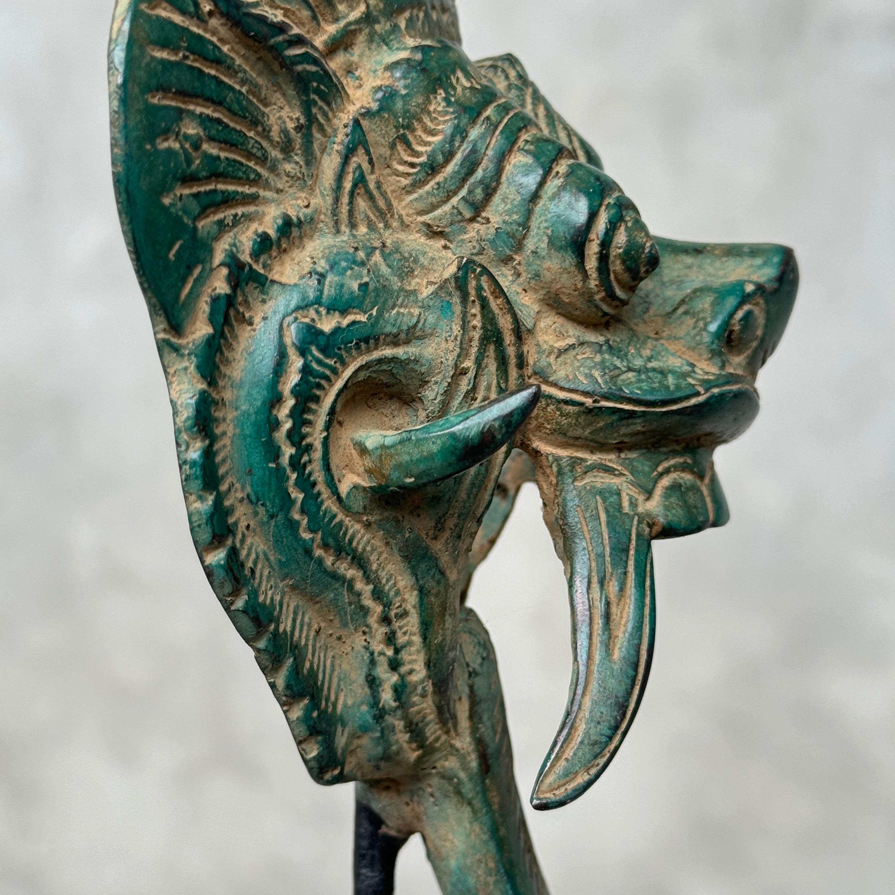 Barong on stand Blue Patinated Bronze