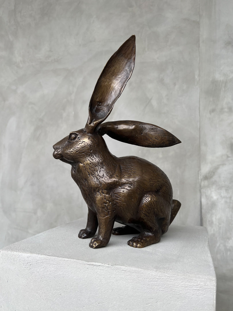 Bunny Sculpture Brown Bronze