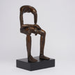 Abstract Man Contemplative Sculpture Brown Bronze - Large