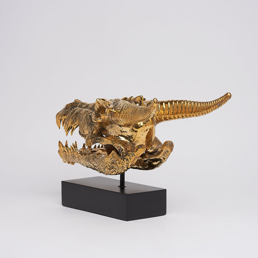 Dragon Skull Polished Bronze - Large
