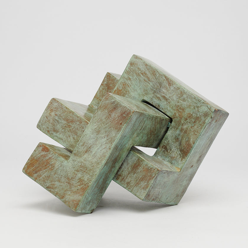 Puzzle Blue Patinated Bronze - S