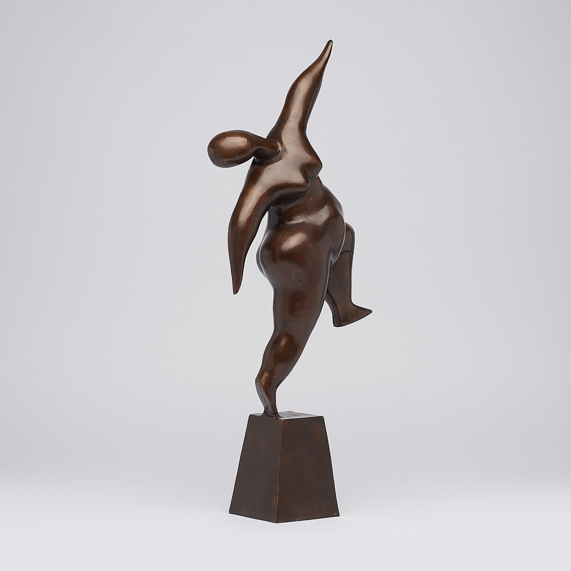 Voluptuous Lady Stretching Brown Bronze