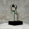 Abstract Hollow Man on a Stand Patinated Bronze 15 cm