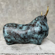 Abstract bull bronze Patinated with Polished Accents