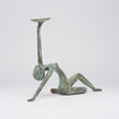 Lady Stretching Candleholder Patinated - Large