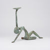 Lady Stretching Candleholder Patinated - Large