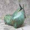 Heavy Bronze Bull Small Green Patina