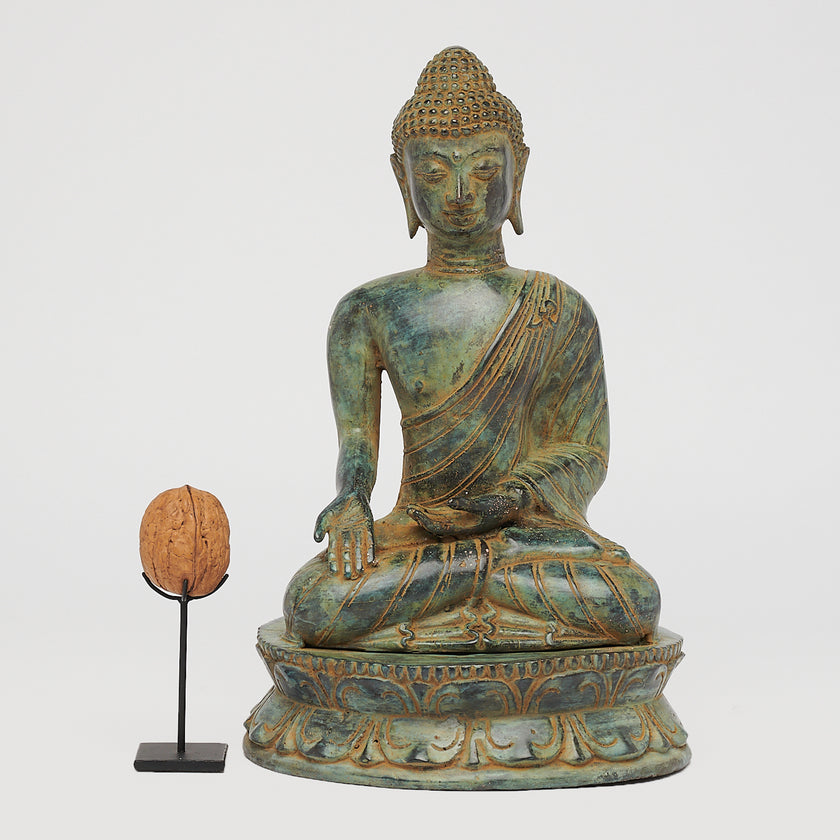 Buddha Varada Mudra Patinated Bronze