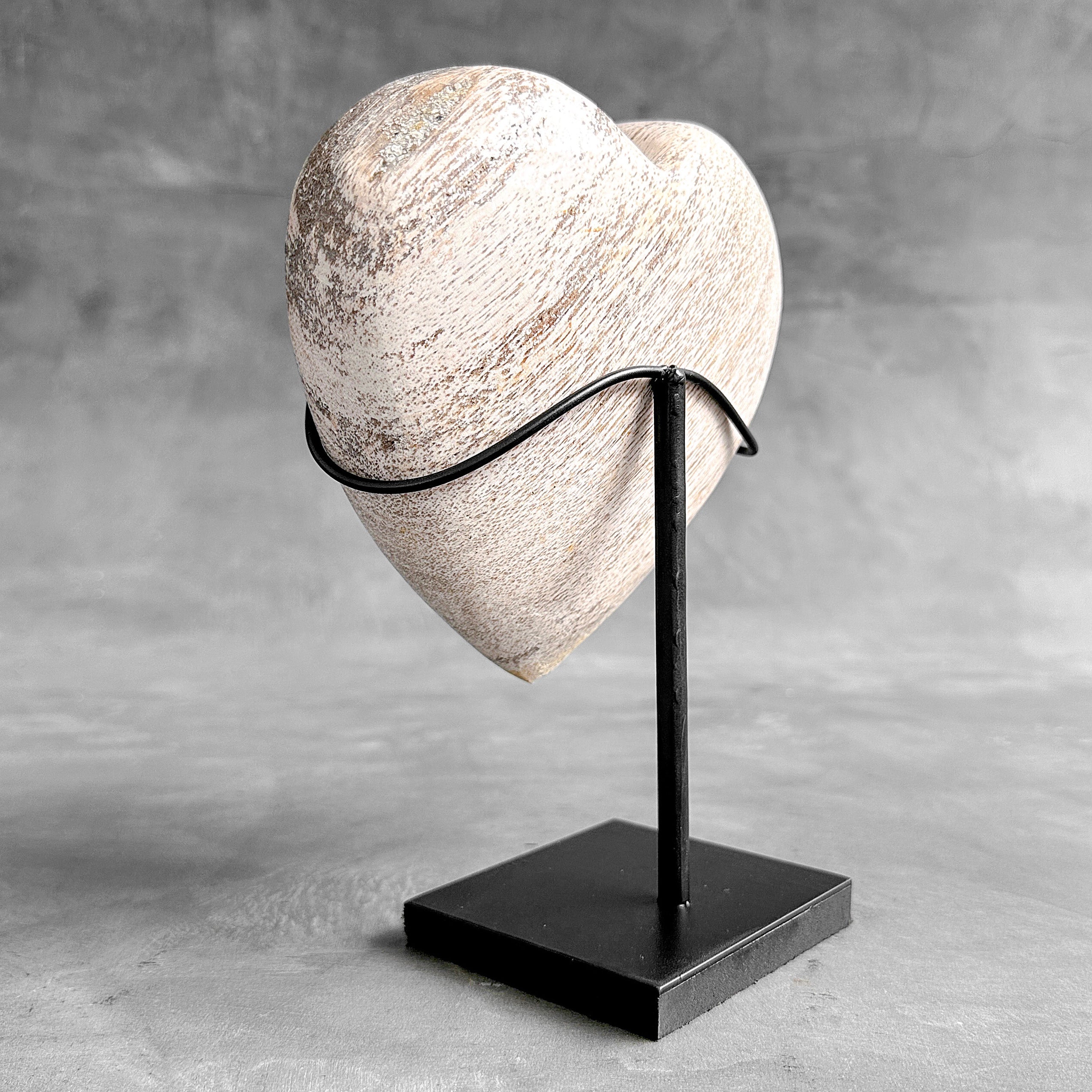 Wonderful Petrified Wood Heart-Shaped on a Custom Stand PWH/23/540