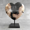 Wonderful Petrified Wood Heart-Shaped on a Custom Stand PWH/23/541