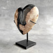 Wonderful Petrified Wood Heart-Shaped on a Custom Stand PWH/23/541