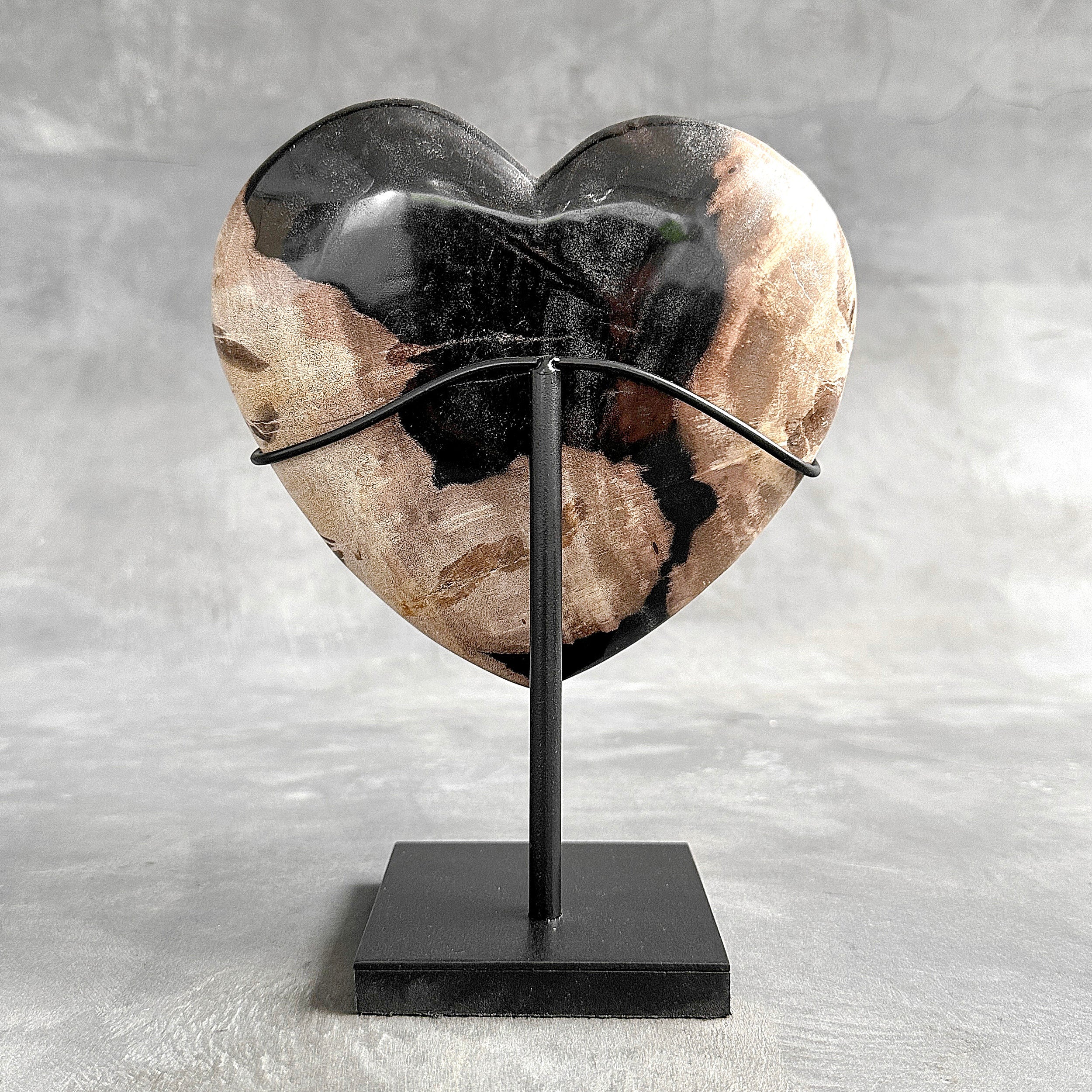 Wonderful Petrified Wood Heart-Shaped on a Custom Stand PWH/23/541